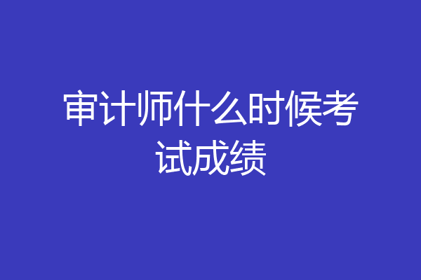 审计师什么时候考试成绩