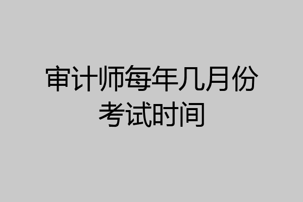 审计师每年几月份考试时间