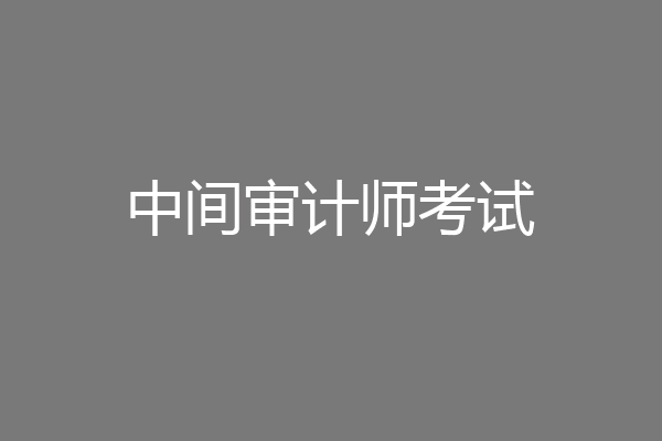 中间审计师考试