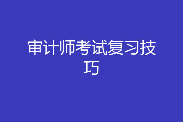 审计师考试复习技巧