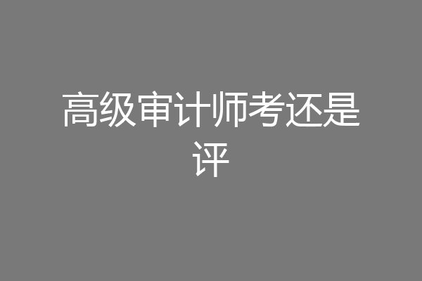 高级审计师考还是评