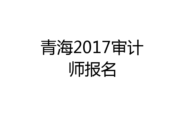 青海2017审计师报名