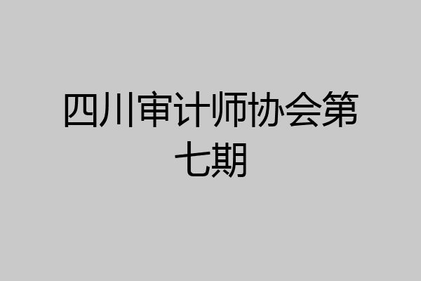 四川审计师协会第七期