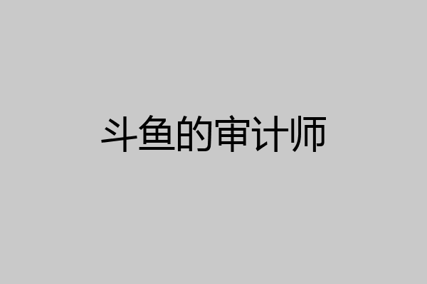 斗鱼的审计师