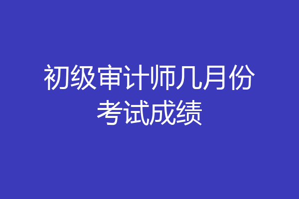 初级审计师几月份考试成绩