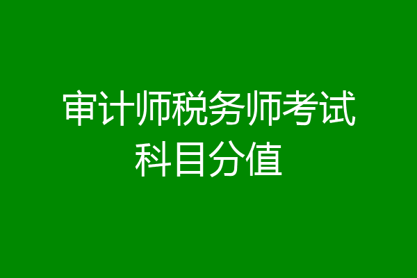 审计师税务师考试科目分值