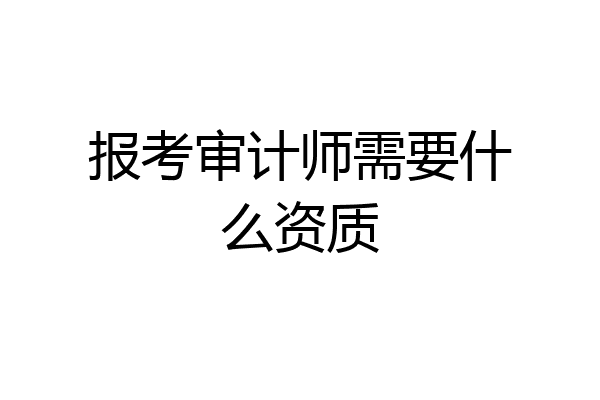 报考审计师需要什么资质