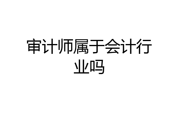 审计师属于会计行业吗