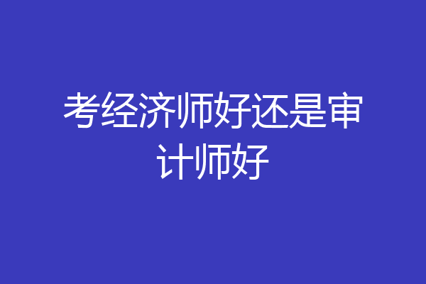 考经济师好还是审计师好