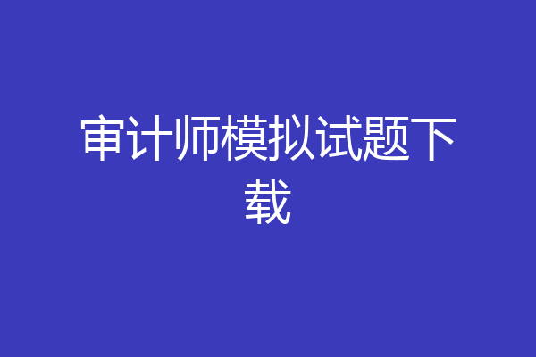审计师模拟试题下载
