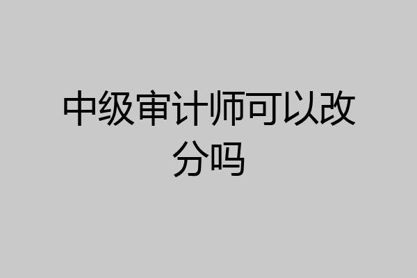 中级审计师可以改分吗
