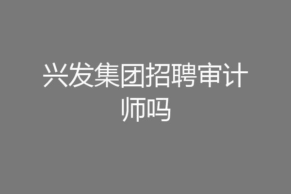 兴发集团招聘审计师吗