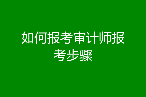 如何报考审计师报考步骤