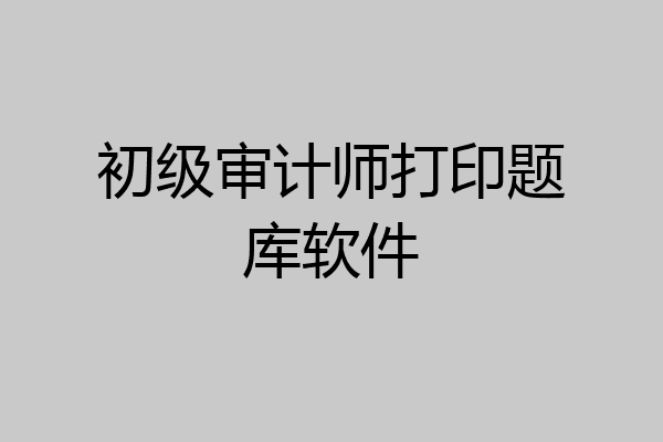 初级审计师打印题库软件