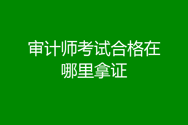 审计师考试合格在哪里拿证