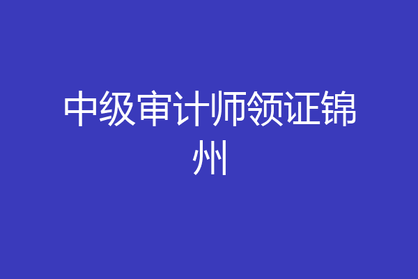 中级审计师领证锦州