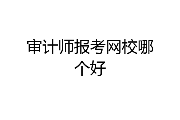 审计师报考网校哪个好