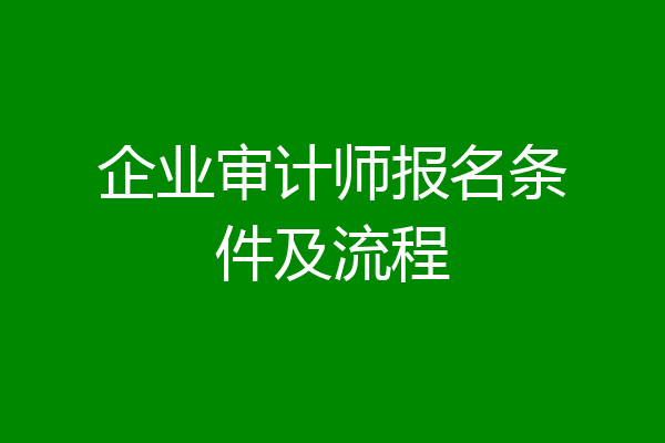 企业审计师报名条件及流程