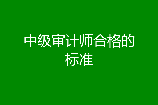 中级审计师合格的标准