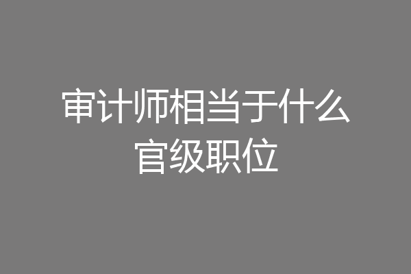审计师相当于什么官级职位