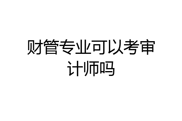 财管专业可以考审计师吗