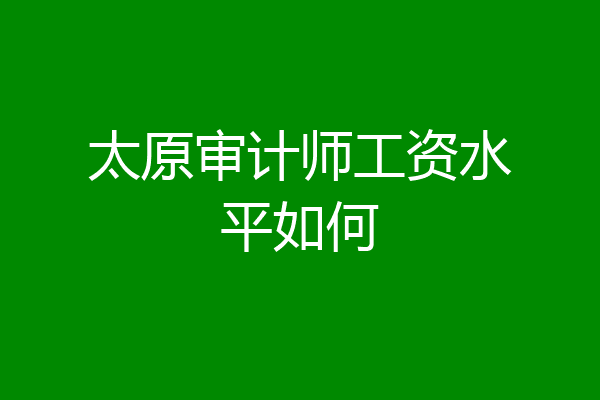 太原审计师工资水平如何