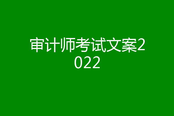 审计师考试文案2022