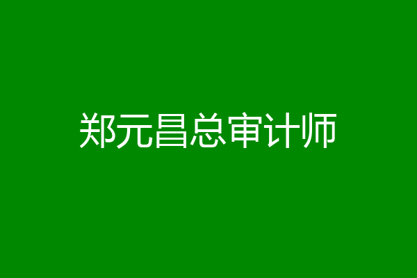郑元昌总审计师