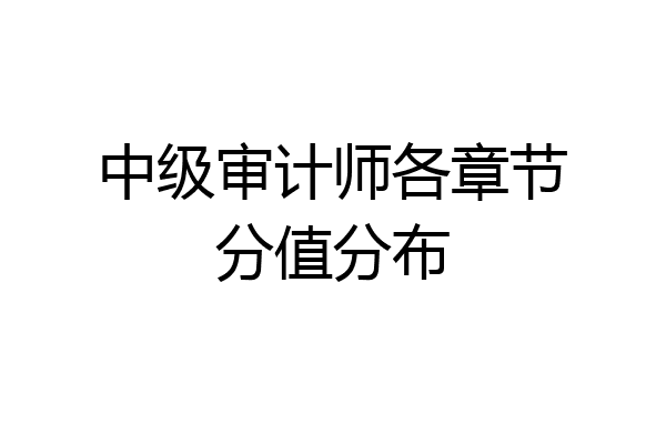 中级审计师各章节分值分布