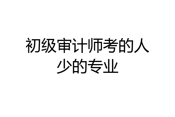 初级审计师考的人少的专业