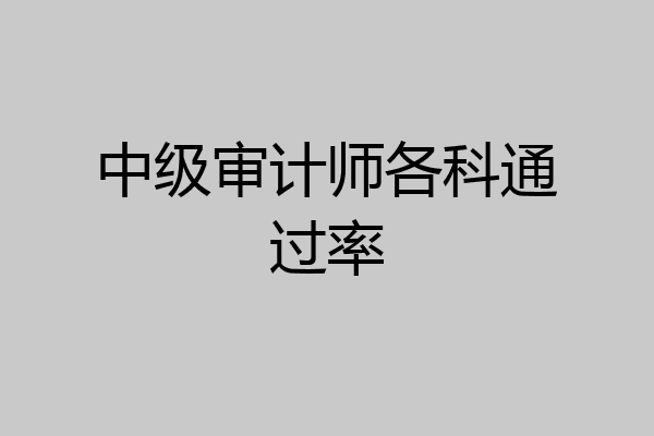 中级审计师各科通过率