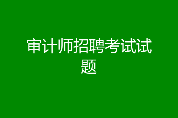 审计师招聘考试试题