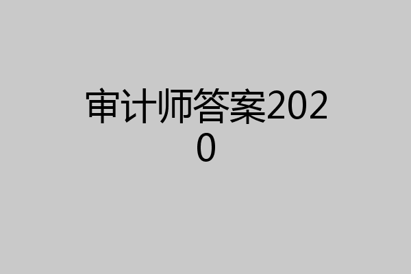 审计师答案2020