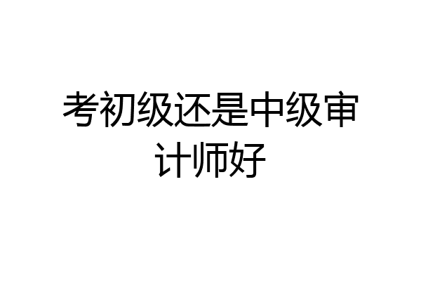 考初级还是中级审计师好