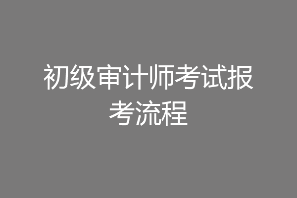 初级审计师考试报考流程