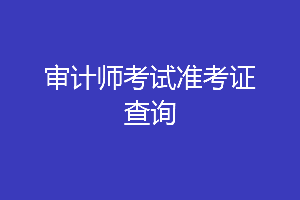 审计师考试准考证查询
