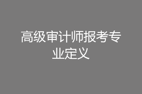 高级审计师报考专业定义