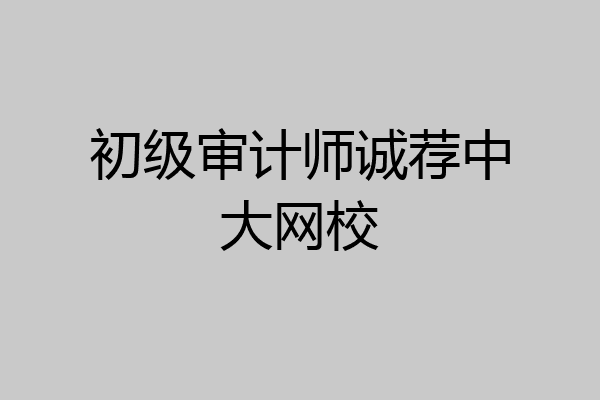初级审计师诚荐中大网校