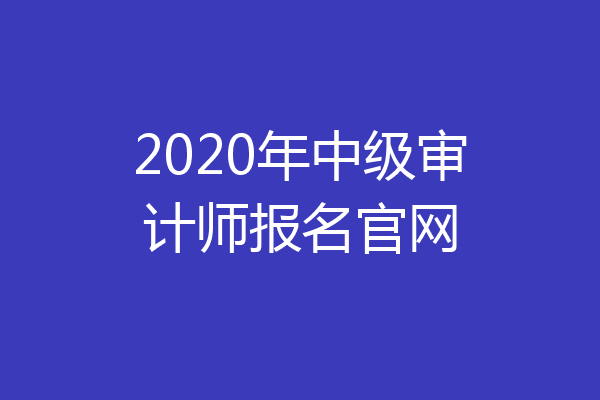 2020年中级审计师报名官网
