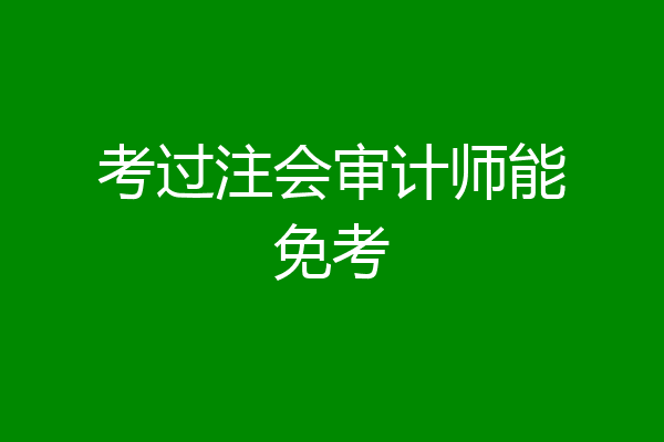 考过注会审计师能免考