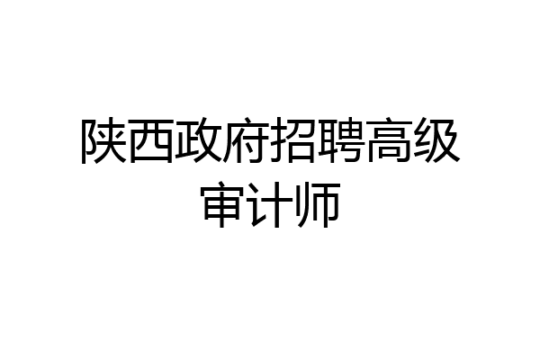 陕西政府招聘高级审计师