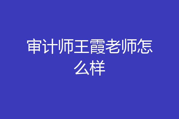 审计师王霞老师怎么样