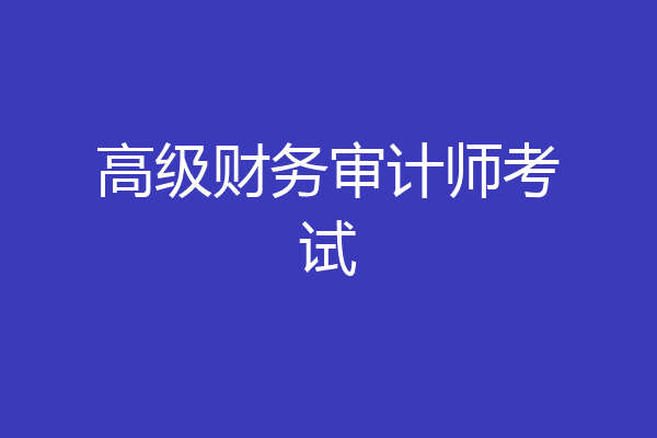 高级财务审计师考试