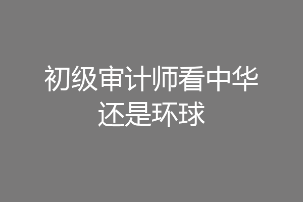 初级审计师看中华还是环球