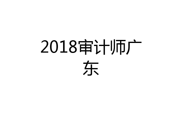 2018审计师广东