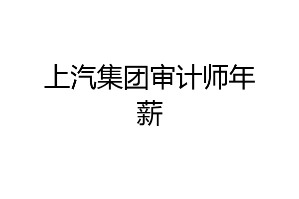 上汽集团审计师年薪