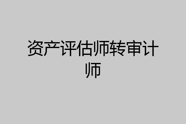 资产评估师转审计师