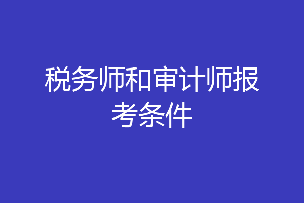 税务师和审计师报考条件