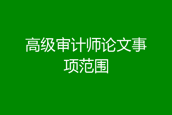高级审计师论文事项范围