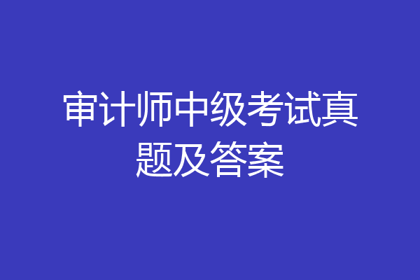 审计师中级考试真题及答案